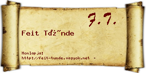 Feit Tünde névjegykártya